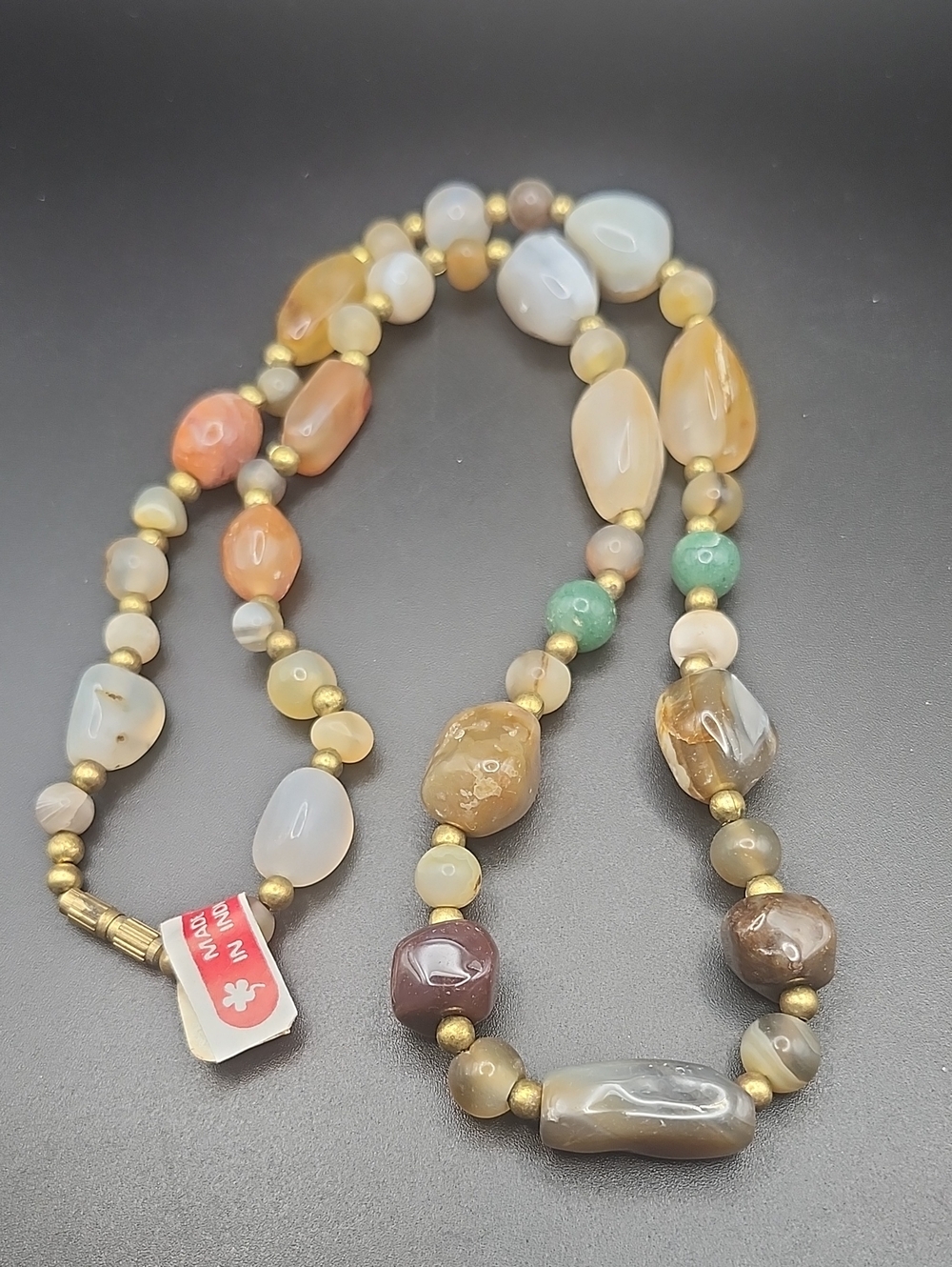 Vintage Agate Beggars Bead Necklace.